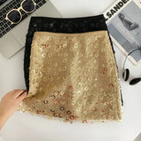 KYLETHOMASW  -     Sweet Hot Girl Sequined Slim-fit Short Skirt Women's Autumn/Winter High-waisted A-line Mini Skirt Fashion Female Clothes