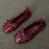 KYLETHOMASW  -  Mary Janes Shoes Women Ballet 2025 New Versatile Bow Single Shoes Fashion Elegant Daily Dress Flat Shoes Zapatos De Mujer