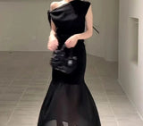 KYLETHOMASW  -  Dress for Children, Summer New Style, High-end Temperament, Off Shoulder Waist Long Skirt