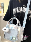 KYLETHOMASW  -  Japanese Girl Student Portable Shoulder Display Bag Female Transparent Handbags Slung Shoulder Multi-purpose Ita Bags JK Lolita