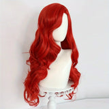 KYLETHOMASW  -  Anime 70cm 26inch Red Long Curly Mermaid Wig for Women Girls Wavy Synthetic Halloween Party Wigs Cosplay Wig Daily Wear Hair