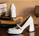 KYLETHOMASW  -  Women Shoes New Fashion Retro Square Toe Hollow Out Casual Shoes Women Waterproof Platform Shoes