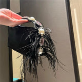 KYLETHOMASW  -  Fashionable Pearl Embedded Diamond Satin Handbag Women's New Square Bag Evening Dress Bag Small Crowd Design