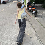 KYLETHOMASW  -  2025 Summer Hot Retro Internet Celebrity Korean New Straight Tube Loose Wave Embroidery Casual Pants Trend