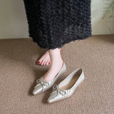 KYLETHOMASW  -  Fashion Pointed Toe Women Flats with Shoes Soft Butterfly-Knot Female Slip on Footwear Shallow Ladies Flats Shoes