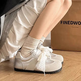 KYLETHOMASW  -  Women's Ballet Style Sneakers Lace Bow Flat Casual Shoes, Breathable Black Sneakers for Spring Summer, Versatile Trendy Shoes