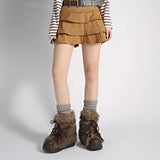 KYLETHOMASW  -  Winter Furry Lace Up Women Snow Boots Concise Height Increase Shoes Female Thick Sole Warm Cotton Short Booties Zapatos De Muje