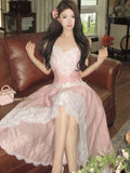 KYLETHOMASW  -  Sweet Princess Party Dress for Women Elegant Spaghetti Strap Princess Birthday Prom Vestidos Summer Slim Waist Female Robe New