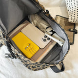 KYLETHOMASW  -  Women's Leopard Print Canvas Backpack Drawstring Decor Adjustable Strap Casual Daily School Travel Bag New Trend Back Pack