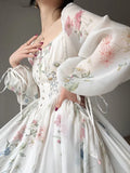 KYLETHOMASW  -  French Vinatge Evening Party Long Dresses for Women Floral A-line Princess Dress Lantern Sleeve Spring Summer Prom Robe Vestidos