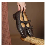 KYLETHOMASW  -  Mary Jane New Women Shoes Ballet Bow Square Toe Mid Heels Nude Shoes Fashion Casual Elegant Shallow Pumps