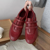 KYLETHOMASW  -  Autumn Red Coffee New Brand Women Flat Shoes Fashion Round Toe Sneakers Soft Flat Heel Ladies Casual Outdoor Single Shoes