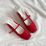 KYLETHOMASW  -  Women's Mary Jane Shoes Elegant French Casual Shoes for Woman Exquisite Square Head Flat Shoe Designer Shoes Zapatos Mujer