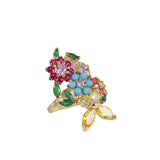 Kylethomasw European And American Jewelry Wholesale Colorful Zircon Flowers Brocade Butterfly Flowers Forest Sweet Ring