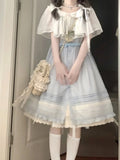 KYLETHOMASW  -  New Lovely Japanese Style Patchwork Dresses Short Sleeve Kawaii Sweet Button Bow Dress Summer Women Fashion Cute Slim Clothes