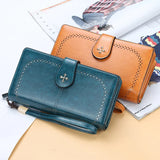 KIylethomasw Large Capacity Women Dropshipping Bank Cash Hollow Out Long Wallets Fashion Top Quality PU Leather Card Holder Wallet ID Woman