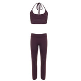 KYLETHOMASW  -  Spice Girl Suspender Vest Low Waist Skinny Hip Wrap Pants Two-piece Set Solid Color Simple Casual Sports Suit