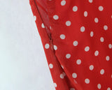 KYLETHOMASW  -  Holiday Summer Dresses Women Ruffle O Neck Sleeveless A-line Midi Polka Dot Red Dress Spaghetti Straps Robe