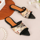 KYLETHOMASW  -  Hot-selling Flat-bottomed Women's Slippers Pointed Open-toe Printing Fringed Women's Sandals Casual Daily Outdoor Women's Shoes