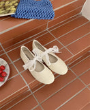 KYLETHOMASW  -  Fashion Round Toe Ballet Flats Women Butterfly-knot New Concise Casual Flat Shoes Comfy Silvery Brand Designer Women Shoes