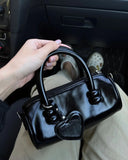 KYLETHOMASW  -  Vintage Pu Leather Black Messenger Bag Women New Retro Handle  Crossbody Bags Ladies Boston Pillow Y2k Handbag Aesthetic