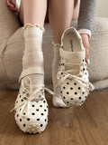 KYLETHOMASW  -  White Thick Heel Inner Heightening Light Mouth Polka Dot Single Shoes Women's New Soft Bottom Mary Janes Spring Fashion
