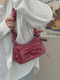 KYLETHOMASW  -  Fashion Bow Women's Bag 2025 Summer New Single Shoulder Underarm Drawstring Pleated Crossbody Square Bags