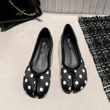 KYLETHOMASW  -  Polka Dot Women Retro Flats Mocasines Ballerina Shoe Japanese Style Tabi Ninja Shoes Split Hoof Toe Boat Shoes Female shoes