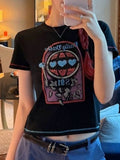 KYLETHOMASW  -  Summer Letter Printing Y2k Aesthetic T-shirt Streetwear Vintage Slim Fit Casual Tshirts Women Grunge Harajuku Cropped Tees