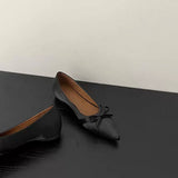 KYLETHOMASW  -  Ballerina Satin Women's Flat Shoes Comfort Non-slip Pointed Toe Ladies Loafers Flats Elegant Bowknot Women's Single Shoes
