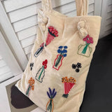 KYLETHOMASW  -  Y2k Aesthetic Floral Embroidery Shoulder Bags Korean Fashion Casual Streetwear Handbags Office Lady All Match Underarm Bag Women
