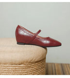 KYLETHOMASW  -  mary janes shoes woman height increasing flats soft leather ankle belt mocasines women elevator shoes zapatos de mujer 2025