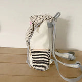 KYLETHOMASW  -  Rabbit Ear Mochila Polka Dot Stripe Backpack Large Capacity Bag Fashion Backpacks Travel Outdoor Mochilas Mujer Bolsas Feminina