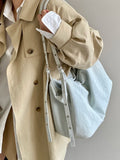 KYLETHOMASW  -  New Women Niche Design Casual Denim Fabric Bags Large Capacity Single Shoulder Tote Bag