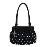 KYLETHOMASW  -  Women's Small Polka Dot Ruched Bow Shoulder Bag Sweet Retro Aesthetic Daily Dating Shopping Underarm Bag New Trend Handbags