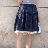 KYLETHOMASW  -  Summer New Girl's Wave Point Lace Lace High Waist Half length Skirt for Women