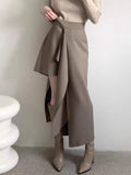 KYLETHOMASW  -  Retro Western Style Irregular Half Length 2025 Spring Autumn Women New Design Sense High Waist Versatile Elegant Skirts