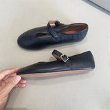 KYLETHOMASW  -  Elegant Ballet Flats Shoes for Women Soft PU Leather Mary Janes Shoes Ladies Spring Autumn Casual Streetwear Comfortable Loafers