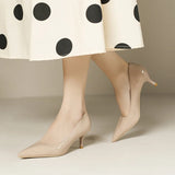 KYLETHOMASW  -  5cm Stilletos High Heels Dress Shoes Ladies Red/Nude Pumps Women Patent Leather Tacones Wedges Femme Office Gift Shoes Wedding