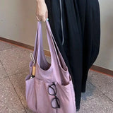 KYLETHOMASW  -  Y2k Aesthetic Nylon Casual Solid Tote Bags Korean All Match Trendy Travel Underarm Bag Vintage Office Lady Handbags Trendy