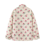 KYLETHOMASW  -  Oversize Lazy Bear Jackets Floral Printed Fleece Warm Winter Jacket Coats for Women Outfit Loose Long Sleeve Casual Bohemia Coat