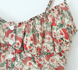 KYLETHOMASW  -  Summer Ruched Chest Flower Print Backless Sling Dress Holiday Woman Adjust Spaghetti Strap Dresses Beach Holiday Robe Vestidos