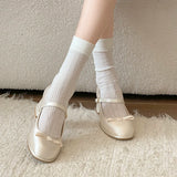 KYLETHOMASW  -  Butterfly-knot Women Mary Jane Shoes Fashion Thick Heel Buckle Strap Dress Shoes Ladies Comfort Spring Autumn Concise Footwear