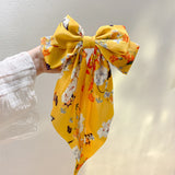Kylethomasw New Women Fashion Hairpins Silk Ribbon Bow Braided Hair Clips  Printed Floral Barrette Hair Accessories Girls Headdresses