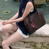 KYLETHOMASW  -  Vintage Coffee Handbag Wallet Women Retro Jk Uniform Large Capacity Tote Bag Female Harajuku Shoulder Bowling Bag