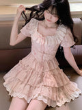 KYLETHOMASW  -  French Style Sweet Elegant New 2 Piece Sets Women Cute Bow Y2k Tops + Cake Skirts Harajuku Female Korean Popular Clothing 2025