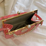 Kylethomasw Luxury Designer Lady Crossbody Bags Wedding Evening Bag with Pearls Elegant Bags for Women Banquet Fashion Handbags for Women