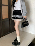KYLETHOMASW  -   Cake Skirts Women Lace High Waist Slim Loose Sweet Girls 2025 Daily Spring New Casual Party Mujer Gentle Bow Chic