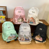 KYLETHOMASW  -  Large Capacity Doll Show Ita Mochila Transparent Mochilas Mujer Kawaii School Bag Student Bow Backpack Funny Nylon Bolsos