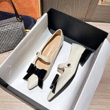 KYLETHOMASW  -  Fashion Elegant Pointed Toe Mary Jane Shoes for Women Retro Wedding Party Office Slip on Casual Women's Sandals Sandalias Mujer